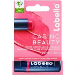 Labello Caring Beauty Pink 2v1 balzám na rty 4,8 g