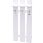 Nábytek Mikulík 3věšák s poličkou KAMILA 4 bílý lesk antracit aj – Zboží Dáma