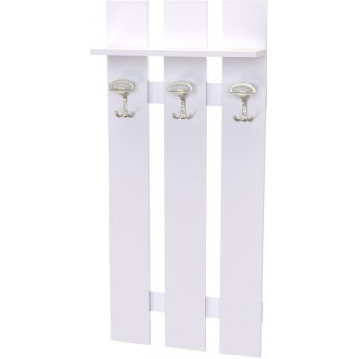 Nábytek Mikulík 3věšák s poličkou KAMILA 4 bílý lesk antracit aj – Zboží Dáma