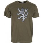 Tričko ČESKÝ LEV vyšívané olivové – Zboží Mobilmania