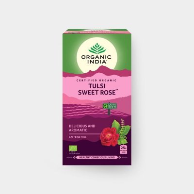 Organic India Čaj Tulsi Sweet Rose porcovaný 28.8 g 25 ks – Hledejceny.cz