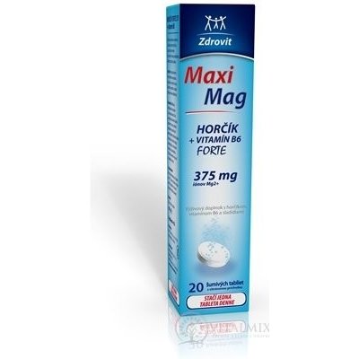 Zdrovit MaxiMag Hořčík Forte 375 mg + Vitamin B6 tablet eff šumivé tablety 20 ks – Hledejceny.cz