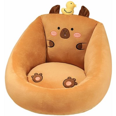 LEAN Toys 24914 Dětské plyšové křesílko kapybara 50 x 45 cm hnědé – Zboží Dáma