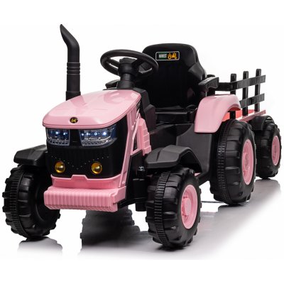 Mamido Dětský elektrický traktor s vlečkou 12V 7Ah růžová – Sleviste.cz