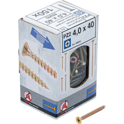 BGS Diy BGS 88043, Víceúčelové šrouby | křížové PZ2 | 4,0 x 40 mm | 150 ks – Hledejceny.cz