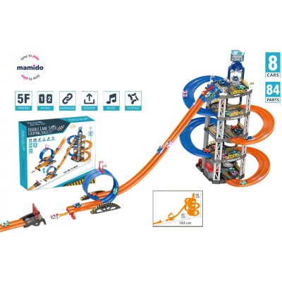 Mamido Patrové parkoviště pět pater výtah zvuky a dráha se smyčkou 183 cm – Zbozi.Blesk.cz