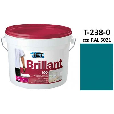Het BRILLANT 100 3 kg interiérová barva odstín T-238-0 cca RAL 5021 modrý vodní