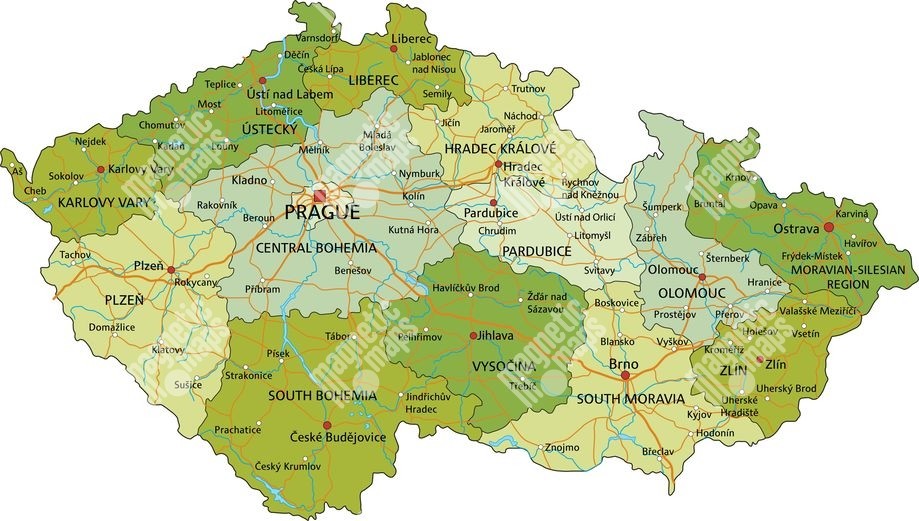 Magnetická mapa České republiky, politická, barevná (samolepící feretická  fólie) 117 x 66 cm od 2 180 Kč - Heureka.cz