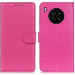 Litchi PU kožené peněženkové pouzdro na mobil Huawei Nova 8i/Honor 50 Lite - rose – Zboží Živě