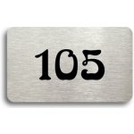 ACCEPT Číslo na dveře - typ 14 (50x30mm) - stříbrná tabulka - černý tisk – Sleviste.cz