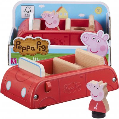 TM Toys Peppa Pig dřevěné rodinné auto a figurka Peppa – Zboží Mobilmania