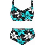 Salma pestré S803 dvoudílné plavky pro plnoštíhlé petrolejová – Zboží Dáma