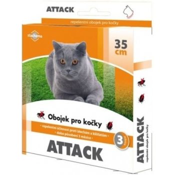 Antiparazitní obojek Attack pro kočky 35 cm