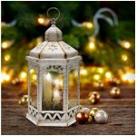 Solight LED vánoční lucerna bílá 33cm 3x LED svíčka 3x AAA – Zbozi.Blesk.cz