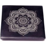 Mani Bhadra Vykuřovací podložka a stojánek na vonné tyčinky Mandala černý kámen 10 x 10 x 1,2 cm – Hledejceny.cz