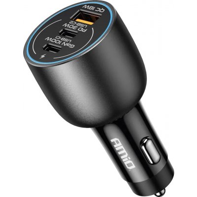 Nabíječka do auta 2x USB C port + USB A port 12/24V 100W AMIO-04371 – Hledejceny.cz
