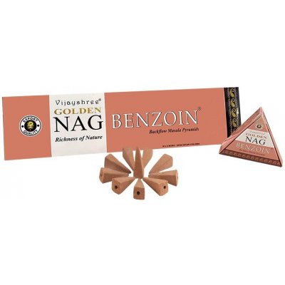 Vijayshree Vonné kužely Tekoucí dým Golden Nag Benzoin 10 ks – Hledejceny.cz