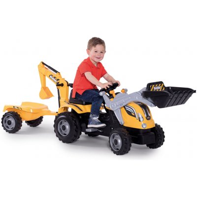 Smoby Šlapací traktor Builder Max s bagrem a vozíkem – Zboží Mobilmania