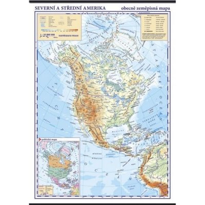 Severní a střední Amerika - zeměpisná mapa 1:10 mil. – Zbozi.Blesk.cz