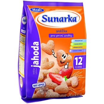 SUNÁREK Dětský snack jahodová srdíčka 50 g