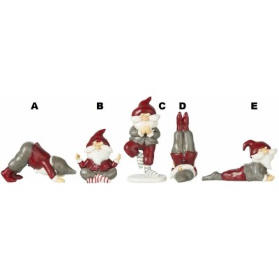 IB Laursen Vánoční figurka Santa's Helper Boy Yoga E červená barva šedá barva pryskyřice