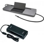 i-Tec USB-C Metal Ergonomic 4K 3x Display Docking Station with Power Delivery 85 W + i-Tec Universal Charger 112 W C31FLATPRO112W – Zboží Mobilmania