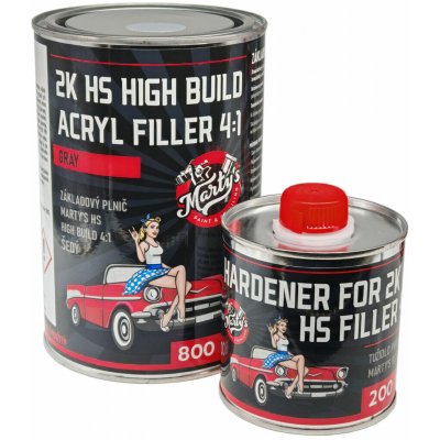 Marty´s Hi-Build Plnič 4:1 800ml + 200ml tužidla - šedý | Zboží Auto
