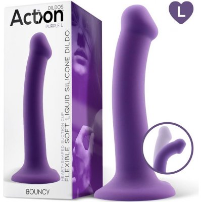 Action Bouncy Liquid Silicone Dildo 7.5″ 19 cm Purple – Hledejceny.cz