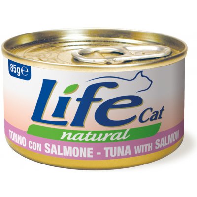 LifeCat Natural Adult Tuňák s lososem 12 x 85 g – Hledejceny.cz