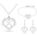 Ellami Ellami Verona 004 Set řetízek, náušnice a náramek, srdíčko se symbolem nekonečna, se zirkony – Hledejceny.cz