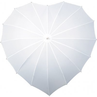 Srdce svatební deštník bílý