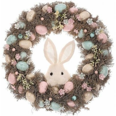 Autronic Věnec s barevnými vajíčky bílý zajíc – Zboží Dáma