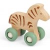 Dřevěná hračka Bigjigs Toys Zvířátko na kolečkách Safari Zebra