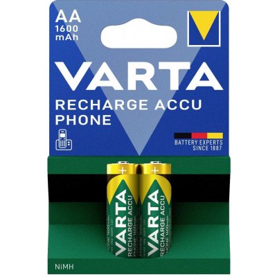 Varta RECH.AC.Phone AA1600mAh BLI2 akumulátor AA, Ni-MH, 1600 mAh, 1.2 V, 2 ks – Zboží Živě