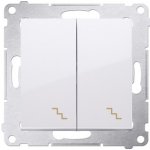 Simon Kontakt 54 Premium Bílý schodišťový dvojnásobný s podsvícením modul šroubové koncovky, DW6/2L.01/11 – Hledejceny.cz