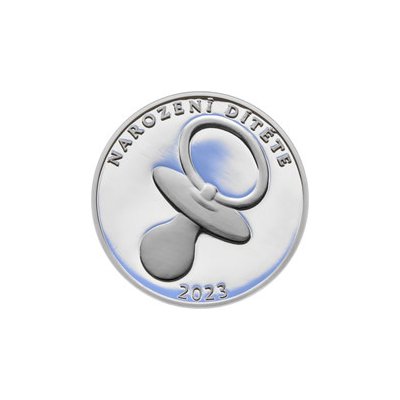 Stříbrný medailon k narození dítěte 2023 28 mm – Zboží Mobilmania