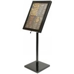 Osvětlená zasklená LED tabule 4 x A4, s postavcem a stojanem, černá – Zboží Živě