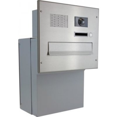 DOLS F-046-ABB - nerezová poštovní schránka k zazdění, s videohovorovým modulem ABB, jmenovkou a zvonkovým tlačítkem