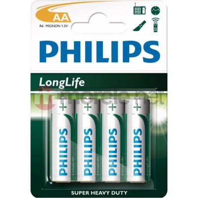 Philips LongLife AA 4ks R6L4B/10 – Zboží Živě