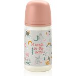 Suavinex kojenecká láhev Walk anatomická silikon růžová 270 ml – Sleviste.cz
