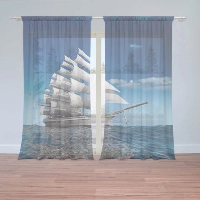 Záclony Loď: 2 ks - 150x250 cm - Sablio – Hledejceny.cz