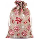 Dárkový vánoční mikulášský pytlík vločky s glitry 21,5x31,5 cm imitace juty režná přírodní Stoklasa – Hledejceny.cz