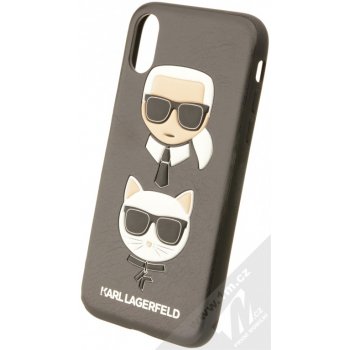 Pouzdro Karl Lagerfeld Karl and Choupette ochranné s motivem Apple iPhone X KLHCPXKICKC černé