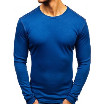 Bolf Královsky modré pánské tričko s dlouhým rukávem bez potisku 14359