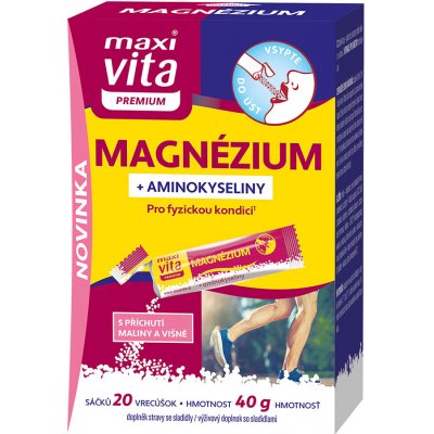 Maxi Vita Premium Magnézium a aminokyseliny 20 sáčků – Hledejceny.cz
