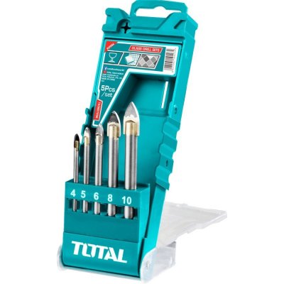 TOTAL TACSD7256 sada vrtáků do skla, Industrial 5ks, 4,5,6,8,10mm – Sleviste.cz