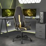 Nabytek XL Herní židle černá a zlatá umělá kůže – Sleviste.cz