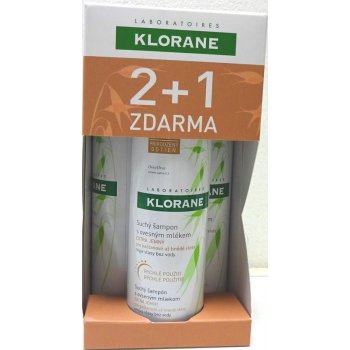 Klorane Avoine sec suchý šampon 3 x 150 ml dárková sada