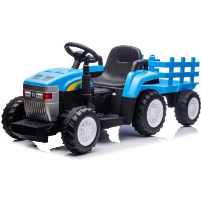 Mamido dětský elektrický traktor New Holland T7 M s přívěsem modrá – Zbozi.Blesk.cz