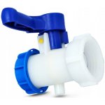 BRADAS Ventil pro kontejner na vodu IBC, vnitřní závit S60x6, vnější závit s odtokem S60x6 – HobbyKompas.cz